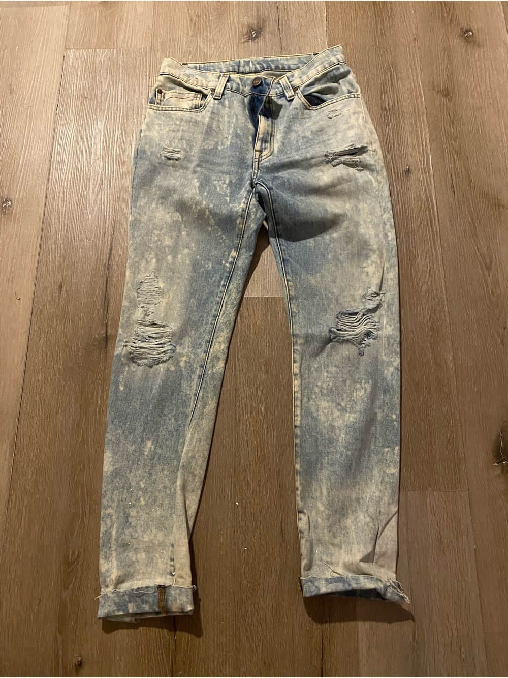 Fidelity Denim Men's Light Blue Acid-Wash Slim-Straight Jeans